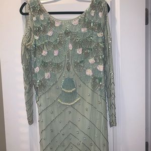 Mint green dress with beading
